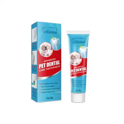 Aliento fresco del perro Eliminar el sarro Limpiar la boca del gato Cuidado de la pasta de dientes comestible para mascotas